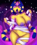  2vv7 animal_crossing ankha_(animal_crossing) anthro areola big_breasts blue_hair bodily_fluids breast_squish breasts cat_tail clothed clothing curvy_figure eyelashes female forked_tongue front_view genitals glistening glistening_body glistening_genitalia glowing glowing_eyes hair hi_res holding_breast holding_clothing holding_object humanoid hypnosis hypnotic_eyes innie_pussy magic markings mind_control mostly_nude navel nintendo nipple_piercing nipples noseless piercing pink_background pink_eyes presenting presenting_breasts purple_areola purple_eyes purple_tongue saliva saliva_on_tongue saliva_string simple_background skimpy solo spiral_eyes squish star tail tongue tongue_out voluptuous wide_hips yellow_body 
