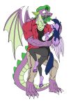  dragon duo equid equine female friendship_is_magic green_eyes hair hasbro heatseeker hi_res horse male mammal my_little_pony pony purple_body purple_hair purple_scales scales sharp_teeth simple_background spike_(mlp) teeth twilight_sparkle_(mlp) white_background wings 