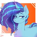  afro blue_body blue_hair blue_tail butt chest_tuft digital_media_(artwork) equid equine eyelashes female feral freckles green_eyes hair half-closed_eyes hasbro hi_res horn mammal misty_(g5) mlp_g5 multicolored_hair my_little_pony narrowed_eyes signature smile solo tail thelunarmoon tuft two_tone_hair two_tone_tail unicorn unicorn_horn 