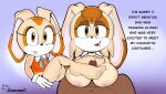  bodily_fluids breast_play breasts cream_the_rabbit dearhotglues feet female foot_fetish foot_play footjob genital_fluids genitals hi_res lagomorph leporid mammal nipples penis precum rabbit sega sex sonic_the_hedgehog_(series) titfuck vanilla_the_rabbit 