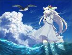  amazing_background anthro avian bird bird_watching blue_eyes canid canine canis clothing cloud cropped deep_water detailed_background dress fantasy female fur gull hair kemono lari larid long_hair mammal pippi913 seascape seaside sky solo standing underwater upskirt water white_body white_clothing white_dress white_fur wind wolf wolf_girl 