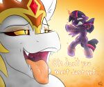  2020 bdsm bondage bound breath clenched_teeth cutie_mark dark_sclera daybreaker_(mlp) dialogue digital_drawing_(artwork) digital_media_(artwork) duo english_text equid equine female feral friendship_is_magic fur hasbro held_up hi_res horn imminent_death imminent_vore kingkrail larger_female levitation lidded_eyes macro magic magic_suppression magical_bondage mammal micro micro_on_macro my_little_pony open_mouth princess_twilight_sparkle_(mlp) purple_body scared sharp_teeth size_difference smaller_female teeth telekinesis text tongue tongue_out twilight_sparkle_(mlp) white_body white_fur winged_unicorn wings yellow_eyes 