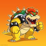  2022 anthro bowser claws dingitydingus hair hi_res horn koopa male mario_bros nintendo open_mouth red_hair scalie shell signature simple_background solo spikes teeth 
