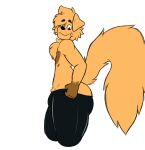  animated anthro big_butt big_tail bird_dog bulge butt butt_jiggle canid canine canis clothing diggy(diggydog) diggydog domestic_dog fluffy fluffy_hair fluffy_tail fur fur_markings golden_retriever hair hi_res hunting_dog jiggling leggings legwear looking_back male mammal markings neck_tuft pulling_up_pants retriever simple_background smile solo tail tight_clothing tights tuft 