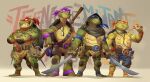  2022 anthro belt clothing donatello_(tmnt) eating food group hi_res holding_object holding_sword holding_weapon leonardo_(tmnt) male mask melee_weapon michelangelo_(tmnt) nicolasaviori pizza raphael_(tmnt) reptile scalie sword teenage_mutant_ninja_turtles teeth turtle weapon 