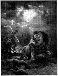  1874 19th_century ambiguous_gender ancient_art antelope black_and_white bovid death duo edward_whymper felid feral hi_res joseph_wolf lion male mammal monochrome outside pantherine public_domain scared storm the_life_and_habits_of_wild_animals 