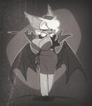  anthro bat big_breasts bigdad breasts cigarette cigarette_holder cleavage clothed clothing dress female gloves hair hair_over_eye handwear looking_at_viewer mammal monochrome noir one_eye_obstructed rouge_the_bat sega solo sonic_the_hedgehog_(series) wings 