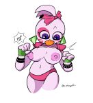  &lt;3 &lt;3_eyes 2022 a_stranger12 absurd_res accessory anthro avian beak bird bow_ribbon bracelet breasts chicken clothed clothing female fingerless_gloves five_nights_at_freddy&#039;s five_nights_at_freddy&#039;s:_security_breach front_view galliform gallus_(genus) glamrock_chica_(fnaf) gloves hair_accessory hair_bow hair_ribbon handwear hi_res jewelry partially_clothed phasianid portrait purple_eyes raised_clothing raised_shirt raised_topwear ribbons scottgames shirt solo three-quarter_portrait topwear 