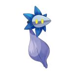  1:1 2022 alpha_channel ambiguous_gender blue_body digital_drawing_(artwork) digital_media_(artwork) feral flower generation_9_pokemon glimmet ken_sugimori nintendo official_art petals plant pokemon pokemon_(species) purple_body solo translucent translucent_body yellow_eyes 