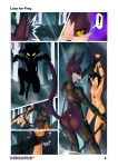  anthro armor bikini_armor birthmark chameleon chameleon-dragon comic dark dark_hair dragon duo felid feline female hala_(&quot;dark_mia&quot;) hi_res human humanoid kyu-maru kyu_maru lizard male male/female mammal markings reptile scalie story unconvincing_armor yellow_eyes 