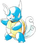  13:12 1996 blue_body blue_skin brown_eyes full-length_portrait generation_1_pokemon ken_sugimori light lighting nintendo official_art pokemon pokemon_(species) portrait reptile scalie serious serious_face shell solo tail tortoise traditional_media_(artwork) turtle turtle_shell wartortle 