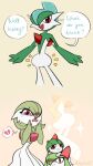  &lt;/3 bodily_fluids butt crying female gallade gardevoir generation_3_pokemon generation_4_pokemon group hi_res humanoid kirlia male nintendo pokemon pokemon_(species) ralts red_eyes shocked sketchygarden sparkles tears text weight_loss 