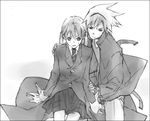  1girl greyscale katsura_miya maka_albarn monochrome soul_eater soul_eater_(character) 