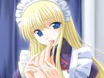  1girl game_cg maid male_hand mochizuki_kokoro white_princess 