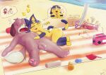  absurd_res animal_crossing ankha_(animal_crossing) anthro beach bodily_fluids breast_play breasts canid canine canis cuddling cum digby_(animal_crossing) domestic_cat domestic_dog duo felid feline felis female flaccid genital_fluids genitals hair hair_over_eyes hi_res lecerf lying male male/female mammal nintendo nude on_back open_mouth penis purring seaside sex sleeping thought_bubble titfuck 