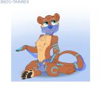  anthro balls genitals harem_jewelry harem_outfit hi_res invalid_tag lukas_kawika male mammal mustelid nude otter penis shido-tara sitting sketch solo 