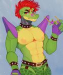  anthro bottomwear clothing crocodile crocodilian crocodylid dionelart eyewear five_nights_at_freddy&#039;s five_nights_at_freddy&#039;s:_security_breach hi_res humanoid machine male montgomery_gator_(fnaf) muscular muscular_male nipples pants pecs reptile robot scalie scottgames solo sunglasses 