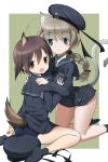  alternate_costume animal_ears bkf3110 brown_eyes brown_hair cat_ears cat_tail cosplay dog_ears dog_tail dress hand_on_another&#039;s_chest hand_on_another&#039;s_shoulder hat highres kantai_collection long_hair lynette_bishop miyafuji_yoshika panties sailor sailor_collar sailor_dress sailor_hat school_swimsuit short_hair socks strike_witches swimsuit swimsuit_under_clothes tail underwear world_witches_series yuri z1_leberecht_maass_(kancolle) z1_leberecht_maass_(kancolle)_(cosplay) z3_max_schultz_(kancolle) z3_max_schultz_(kancolle)_(cosplay) 