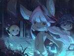  anthro big_ears black_hair blonde_hair brown_body brown_eyes brown_fur emolga_1 female fur glistening glistening_eyes grass group hair hi_res horizontal_pupils human inner_ear_fluff long_hair looking_at_viewer made_in_abyss male mammal nanachi nude open_mouth open_smile outside partially_submerged plant pupils red_tongue smile species_request square_glasses standing tan_body tan_skin tongue trio tuft white_body white_fur white_hair white_inner_ear_fluff 