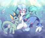  6:5 eeveelution feral generation_1_pokemon generation_7_pokemon hi_res invalid_tag nintendo pokemon pokemon_(species) primarina quinto sea underwater vaporeon water 