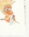  absurd_res anthro avian avian_feet bird budgerigar chubby_female feathers female hi_res loriinae painting_(artwork) parakeet parrot pose queen_avem_(character) smasherluveviee solo tail_feathers traditional_media_(artwork) true_parrot watercolor_(artwork) winged_arms wings 