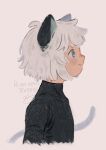  1boy absurdres animal_ears bangs blue_eyes cat_boy cat_ears collarbone hati_108 highres luoxiaohei male_child profile short_hair simple_background solo the_legend_of_luo_xiaohei upper_body white_background white_hair 