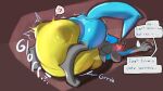  &lt;3 anthro doncogneetoe duo female_(lore) forced generation_4_pokemon glorp lucario nintendo pokemon pokemon_(species) speech_bubble story story_in_description tail text unwilling_pred vore 