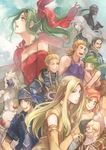  6+boys :d bad_id bad_pixiv_id bare_shoulders black_hair blonde_hair blue_background brown_dress cayenne_garamonde celes_chere detached_sleeves dress edgar_roni_figaro everyone final_fantasy final_fantasy_vi gau hand_on_hip headband helmet interceptor lock_cole long_sleeves looking_at_viewer mash_rene_figaro mog moogle multiple_boys multiple_girls muscle open_mouth relm_arrowny s1minami setzer_gabbiani shadow_(ff6) short_sleeves silhouette silver_hair simple_background sleeveless sleeveless_dress smile stragus_magus tina_branford umaro uniform upper_body 