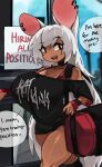  alina_(zanamaoria) animal_humanoid bag big_breasts breasts clothing dialogue female hair hi_res huge_breasts humanoid mammal mammal_humanoid open_mouth rodent rodent_humanoid smile solo speech_bubble text thick_thighs white_hair zanamaoria 