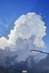 artist_logo blue_sky cloud cumulonimbus_cloud day highres lamppost no_humans original outdoors scenery sky yucong_tang 