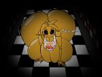  absurd_res animatronic anthro areola avian beakless bedroom_eyes bent_over bib big_breasts big_butt bird black_sclera blonde_hair blush blush_stickers breasts butt chicken ellipsis english_text female five_nights_at_freddy&#039;s five_nights_at_freddy&#039;s_2 galliform gallus_(genus) hair hi_res huge_breasts huge_butt hyper hyper_breasts hyper_butt machine narrowed_eyes non-mammal_breasts nude orange_areola phasianid profanity robot scottgames seductive smile solo text toy_chica_(fnaf) valentine_(artist) white_eyes yellow_body 