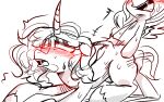  2023 ahegao ambiguous_penetration blush bodily_fluids cloven_hooves crossover curved_horn digital_drawing_(artwork) digital_media_(artwork) doggystyle duo equid equine female feral feral_on_feral fetlocks from_behind_position hair hasbro hi_res hooves horn horse intersex intersex/female looking_pleasured mammal mlp_g5 monochrome my_little_pony oleander_(tfh) penetration pony quadruped saliva sex sunny_starscout_(mlp) sweat tail them&#039;s_fightin&#039;_herds tuggers unicorn winged_unicorn wings 