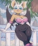  anthro bat big_breasts blush breasts cleavage clothed clothing female hi_res mammal mcfli rouge_the_bat sega solo sonic_the_hedgehog_(series) 