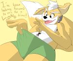 absurd_res anthro big_tail canid canine canis clothing dialogue duo fox fox_mccloud hi_res jasperlm macro male male/male mammal nintendo open_mouth star_fox tail text underwear wolf wolf_o&#039;donnell 