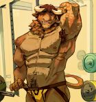  absurd_res anthro bovid bovine bulge cattle clothing gym hi_res jockstrap male mammal muscular ncend1o presenting solo underwear 