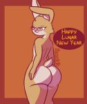  absurd_res anthro big_butt butt digital_media_(artwork) eyewear girly glasses hi_res huge_butt lagomorph leporid male mammal nokamiwd nude rabbit samson_(nokamiwd) simple_background solo thick_thighs wide_hips 