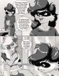  absurd_res anthro black_and_white canid canine clothing comic crop_top domestic_ferret dressing fox foxdale foxdale_axelrod greyscale hi_res male male/male mammal monochrome mustelid musteline shirt teenager topwear true_musteline weasel young 