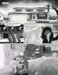 absurd_res anthro black_and_white canid canine clothing comic female fox foxdale foxdale_axelrod greyscale hi_res kitchen male mammal monochrome mother parent school_uniform teenager uniform young 