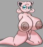  absurd_res anthro areola big_breasts big_butt blue_eyes breasts butt dezmine21 digital_media_(artwork) eyelashes eyeshadow eyewear female fur generation_1_pokemon hair hi_res huge_breasts huge_butt jigglypuff looking_at_viewer makeup mammal navel nintendo nipples nude pokemon pokemon_(species) simple_background smile solo thick_thighs waddling_head wide_hips 