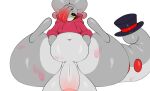  anthro balls belly big_balls big_butt big_penis bodily_fluids bottomless butt clothed clothing digital_media_(artwork) front_view generation_6_pokemon genitals goodra grey_body hat headgear headwear hoodie kaizo_(character) kaizocns legs_up male nintendo partially_clothed penis pokemon pokemon_(species) red_clothing red_hoodie red_topwear simple_background solo tail thick_thighs top_hat topwear white_background 