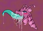  ahegao all_the_way_through antennae_(anatomy) anthro aquatic_dragon blush bodily_fluids cum cum_from_mouth cum_from_nose cum_in_mouth cum_in_nose cum_inside dragon edie_(rahisauce) excessive_cum excessive_genital_fluids eyes_watering fin genital_fluids gynomorph head_fin hi_res intersex long_tongue looking_pleasured marine pink_body pink_scales rahisauce scales solo striped_body stripes tears tentacle_from_mouth tentacle_monster tentacles tongue 