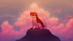  caelum_sky cloud colored detailed_background digital_drawing_(artwork) digital_media_(artwork) dinosaur female feral hi_res looking_up neri_(caelum_sky) realistic red_body reptile rock scalie shaded sinser sky solo sunset white_body 