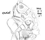  anthro bear_hug big_breasts black_and_white blush boop_the_snoot boss_lamb_(hladilnik) breasts clothed clothing cruelty dialogue english_text equine female hladilnik horse mammal mask monochrome text tinker_(hladilnik) wrestling wrestling_match 