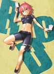 anita_king holster impossible_clothes impossible_shirt midriff nakamura_yukitoshi navel paper pink_hair r.o.d_the_tv read_or_die shirt short_hair smile solo thigh_holster thigh_strap toned 