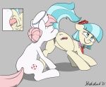  2021 accessory anal anus artist_name bite biting_lip biting_own_lip blue_eyes blue_hair blue_tail blush bodily_fluids butt clitoris close-up clothing coco_pommel_(mlp) cutie_mark duo earth_pony equid equine eyes_closed female female_rimming_female feral feral_on_feral friendship_is_magic genitals hair hair_accessory hair_bun hasbro hat headgear headwear hi_res horse looking_pleasured mammal my_little_pony nurse_clothing nurse_hat nurse_headwear nurse_redheart_(mlp) open_mouth oral penetration pink_hair pink_tail pony pussy quadruped raised_tail rimming saliva saliva_on_anus saliva_on_butt sex signature sitting strebiskunk tail tan_body tongue tongue_out white_body 