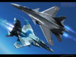  afterburner aircraft airplane blue_sky f-15_eagle fighter_jet highres indian_air_force japan_air_self-defense_force japan_self-defense_force jet military military_vehicle no_humans sky su-30 zephyr164 