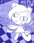  checkered_background derp_eyes disfigure domestic_cat eyes felid feline felis female garcia graffiti invalid_tag mammal meow pattern_background pawpads paws simple_background text uwu wall_(structure) 