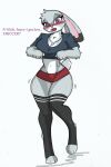  anthro big_breasts blush bottomwear breasts clothing disney female hi_res judy_hopps legwear pace-maker shorts small_waist solo thick_thighs thigh_highs tight_bottomwear tight_clothing tight_shorts wide_hips zootopia 