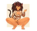  2022 animal_humanoid anthro barefoot beckoning breasts brown_hair catra cleavage cleavage_cutout clothed clothing clothing_aside clothing_pull crayzee609 crouching feet felid felid_humanoid feline feline_humanoid female front_view full-length_portrait genitals gesture hair heterochromia humanoid leotard leotard_aside leotard_pull looking_at_viewer mammal mammal_humanoid masters_of_the_universe mattel netflix portrait presenting presenting_pussy pubes pussy she-ra_and_the_princesses_of_power solo 