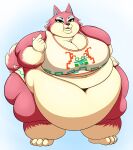  absurd_res animal_crossing anthro beckoning belly big_belly big_breasts bottomwear breasts butt canid canine canis cleavage clothed clothing deep_navel digital_media_(artwork) eyeshadow female freya_(animal_crossing) fur gesture grandpaced hand_on_hip hi_res huge_breasts looking_at_viewer makeup mammal morbidly_obese morbidly_obese_anthro morbidly_obese_female multicolored_body multicolored_fur narrowed_eyes navel nintendo obese obese_anthro obese_female open_mouth overweight overweight_anthro overweight_female pink_body pink_fur shorts simple_background smile solo tail thick_thighs topwear wide_hips wolf yellow_sclera 